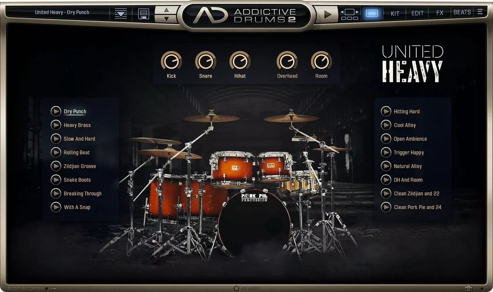 virtual drumkit interface