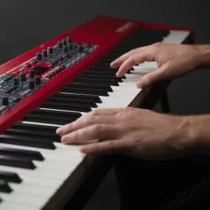 nord piano 5 with hands on piano