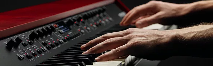 fingers playing Nord Grand