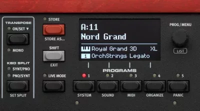 nord grand digital piano screen